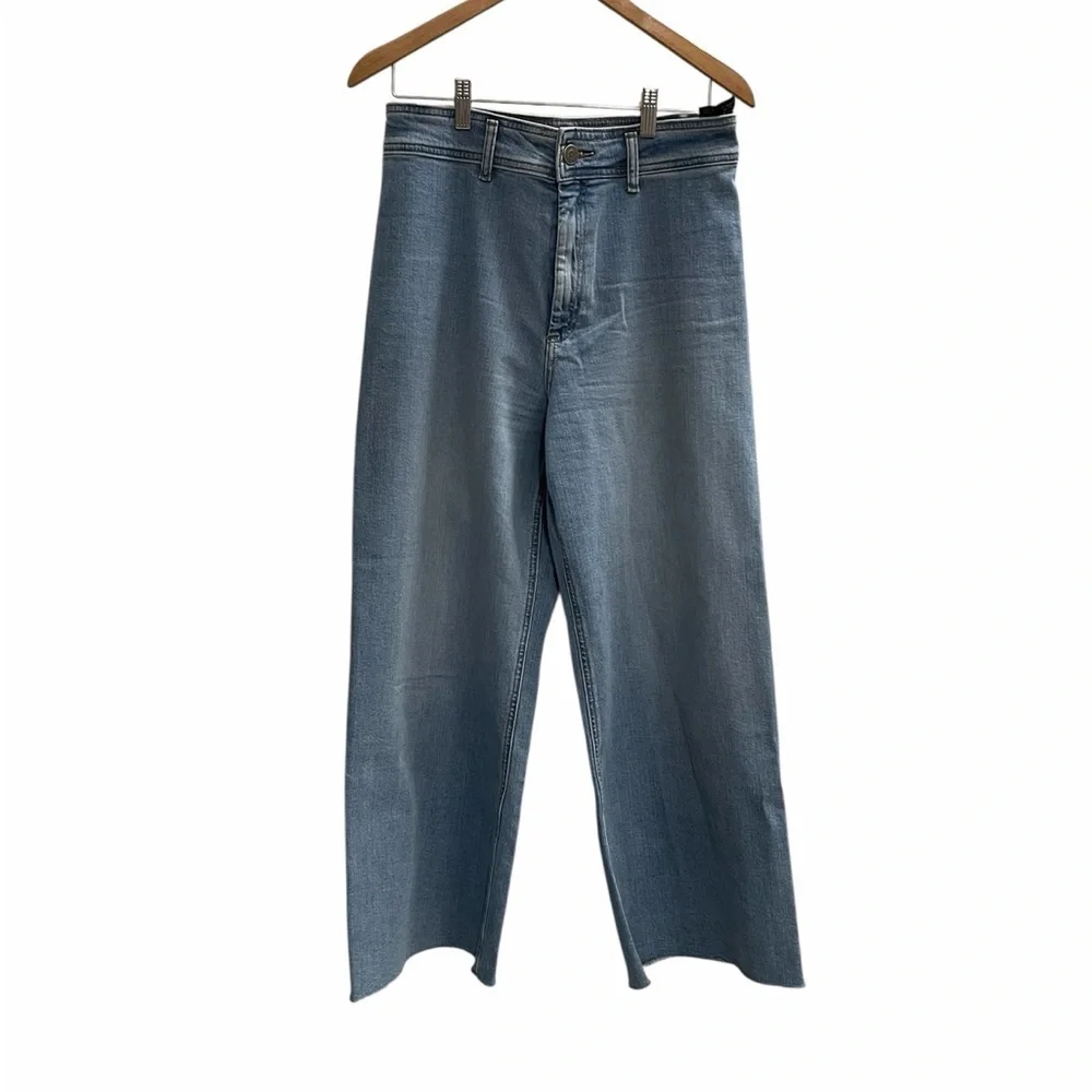 ZARA Wide Leg High Waist Jeans Size 10 - Picture 2 of 8